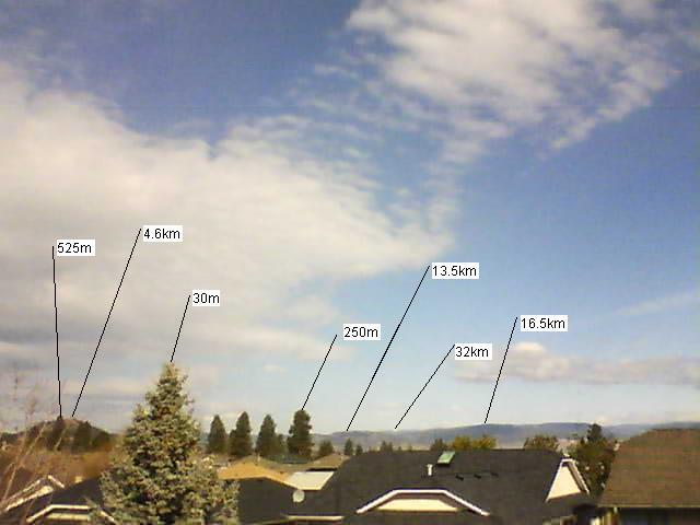 Image of distances to objects in webcam